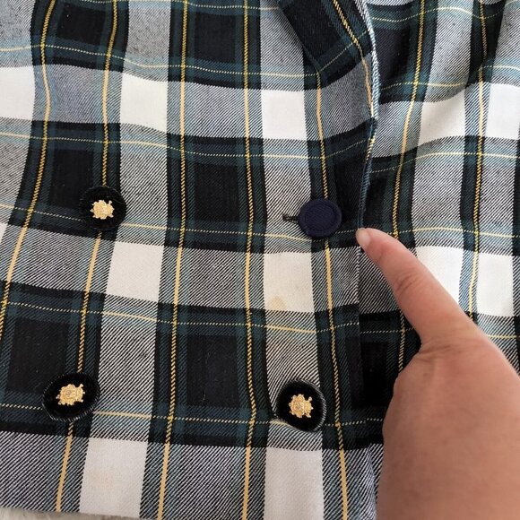 Vintage Leslie Fey Cropped Plaid Plaid Blazer Academia Collegiate‎ Size 10 - Picture 8 of 8